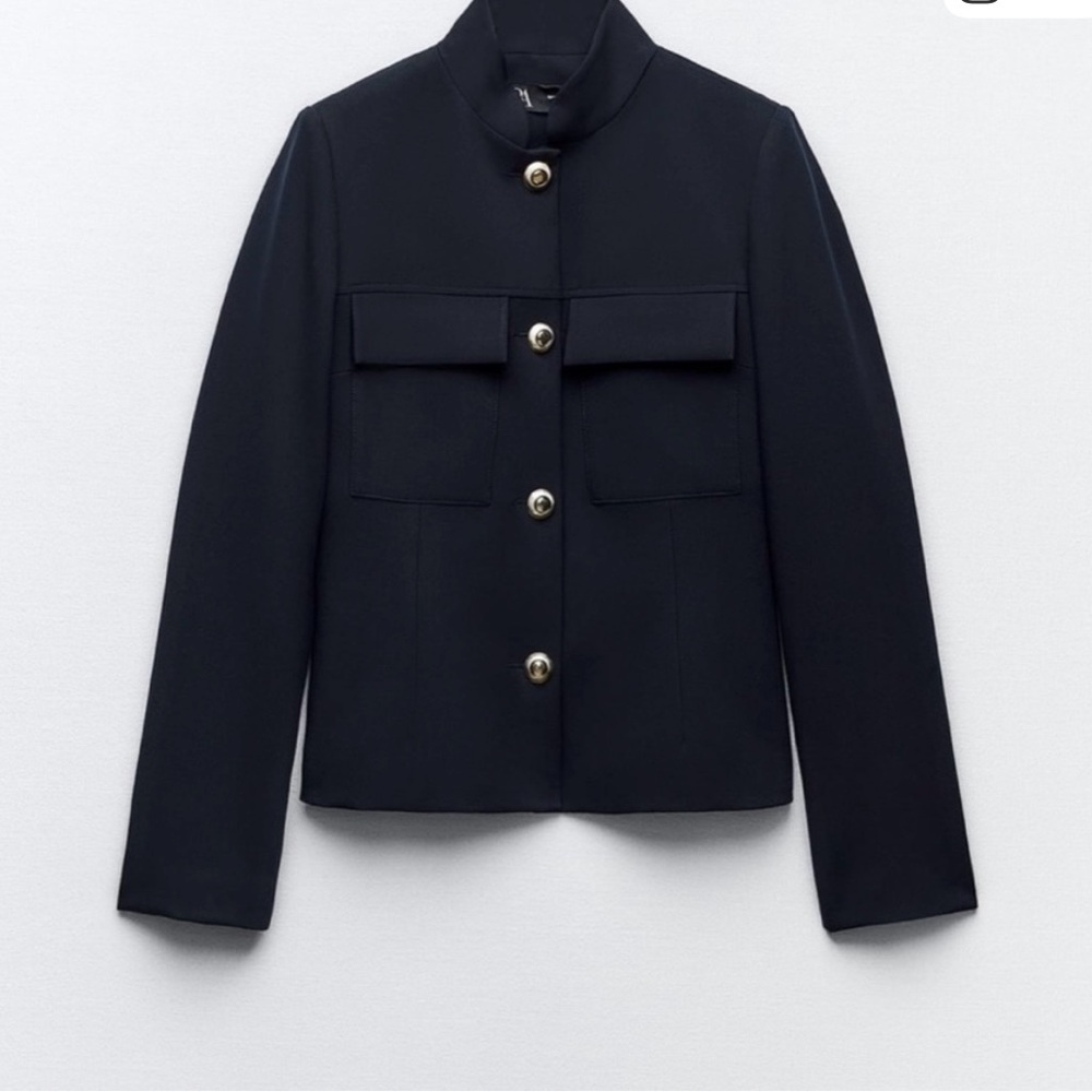 Zara Navy Blazer with Gold Buttons